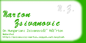 marton zsivanovic business card